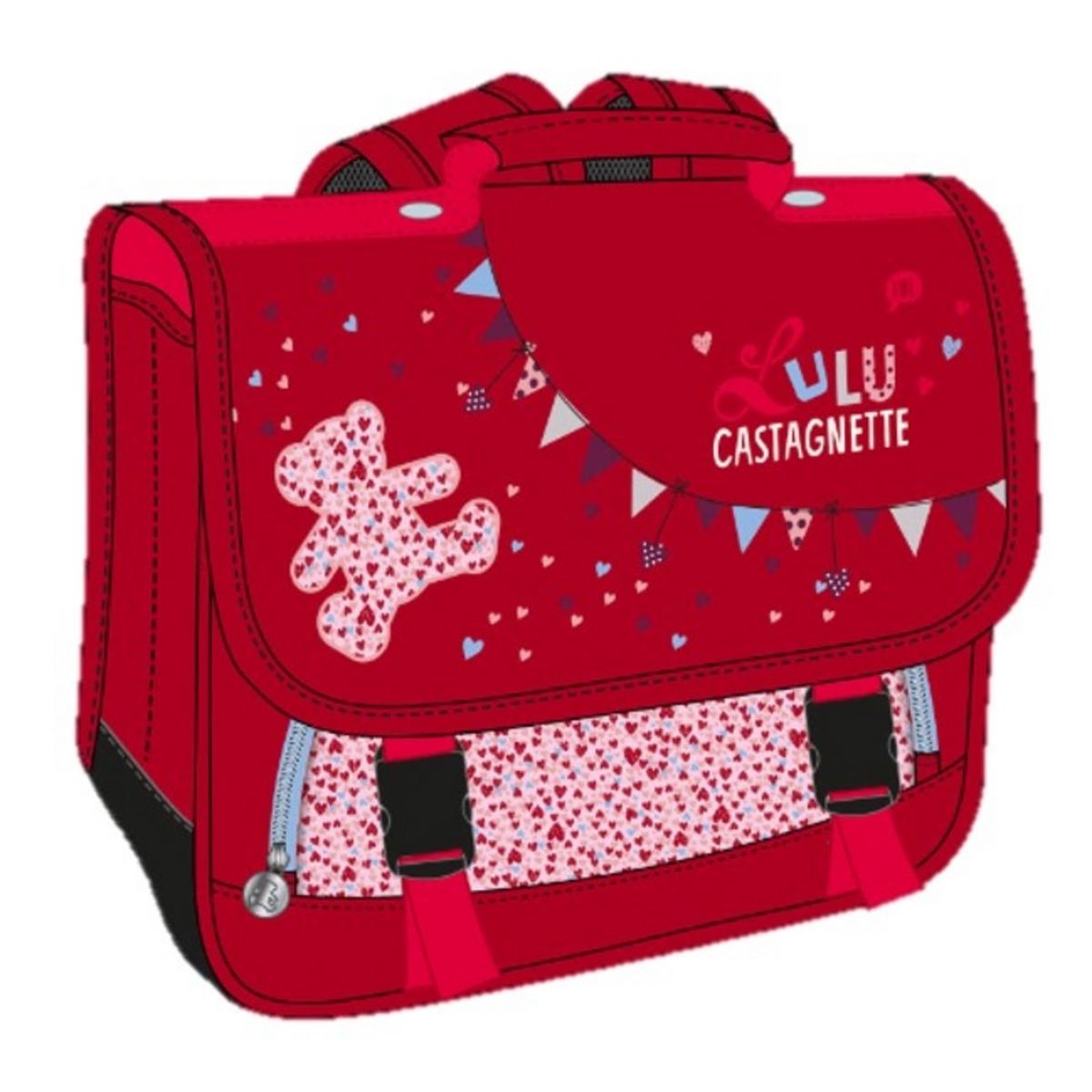 LULU CASTAGNETTE Cartable 38cm rouge LULU CASTAGNETTE pas cher