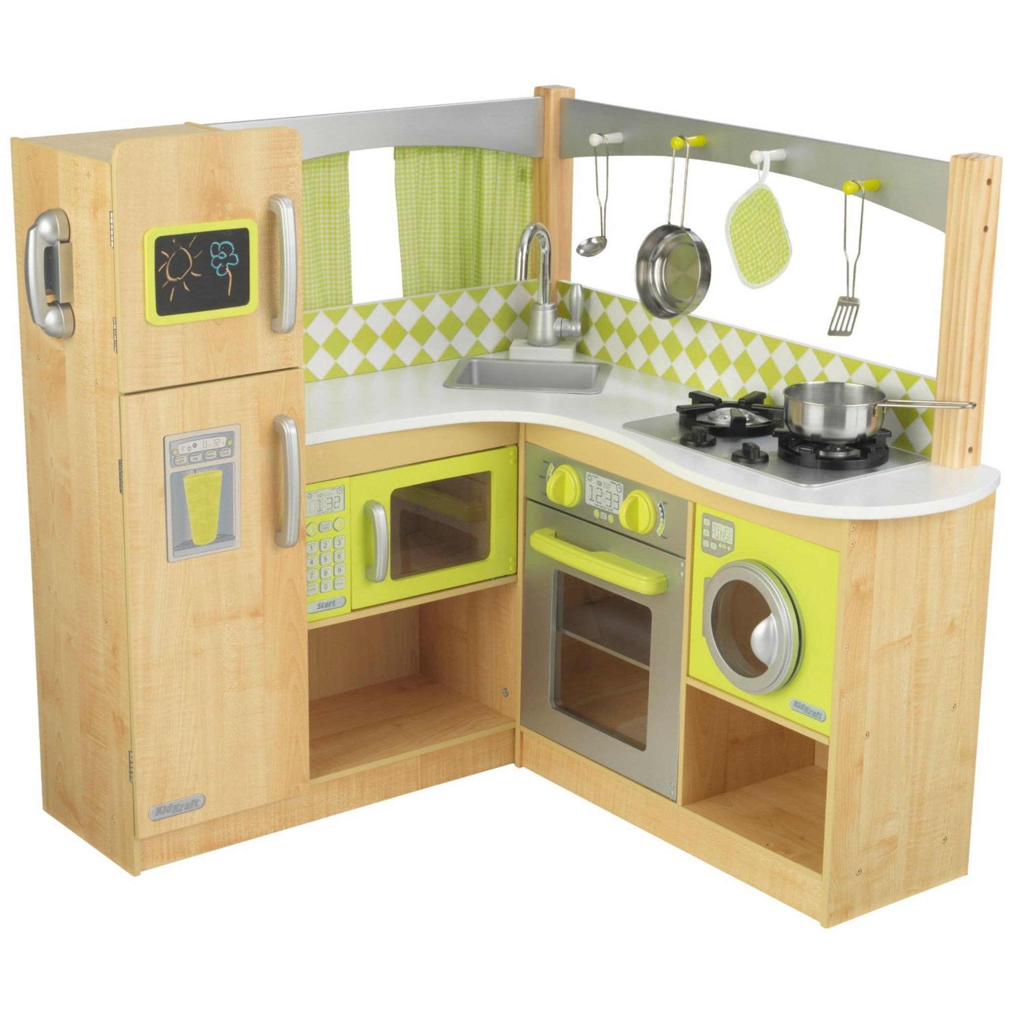 Kidkraft Cuisine enfant en angle citron vert en bois - Jeu d