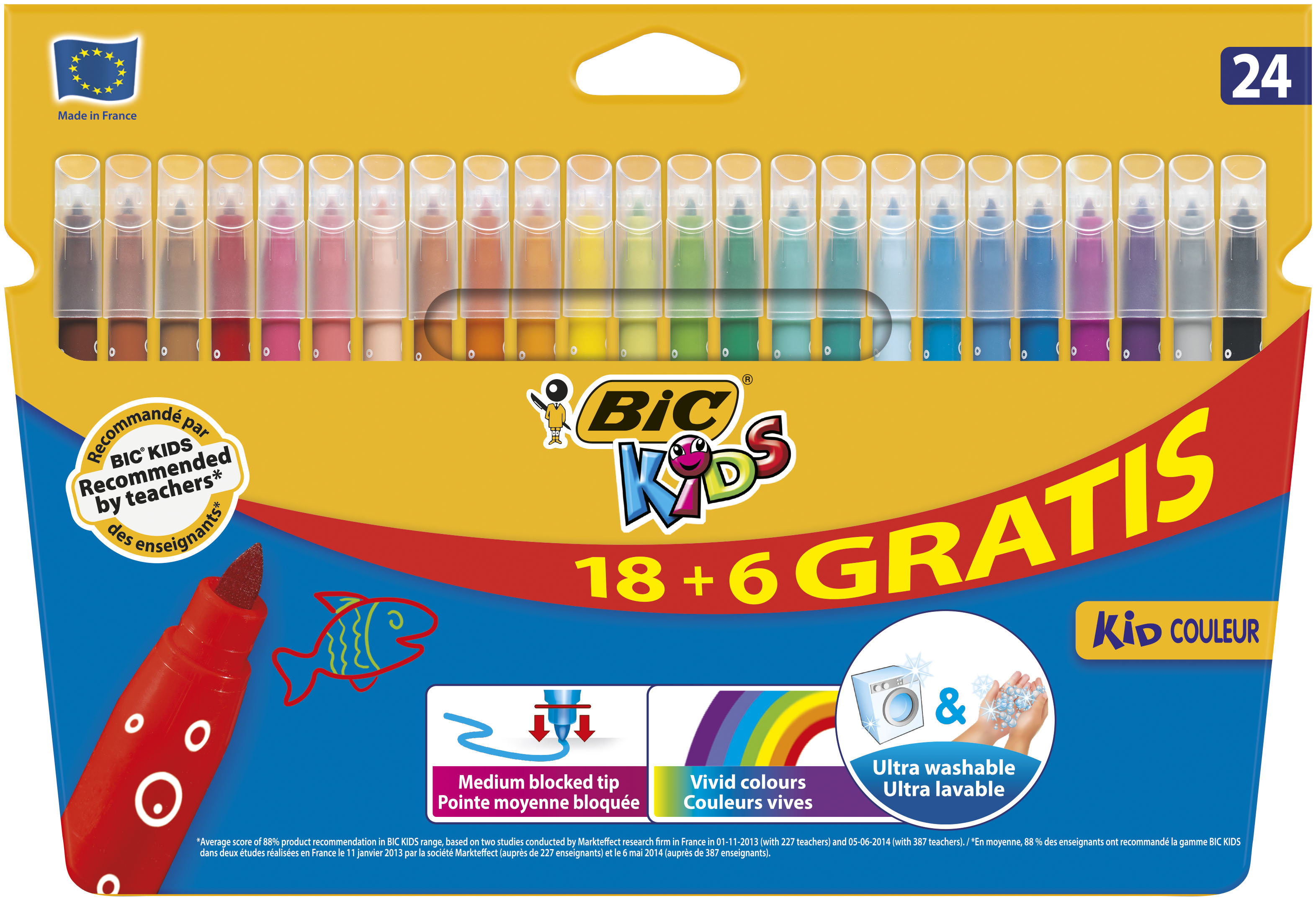 Lot de 5 paquets de 12 feutres bic kids visa - Bic