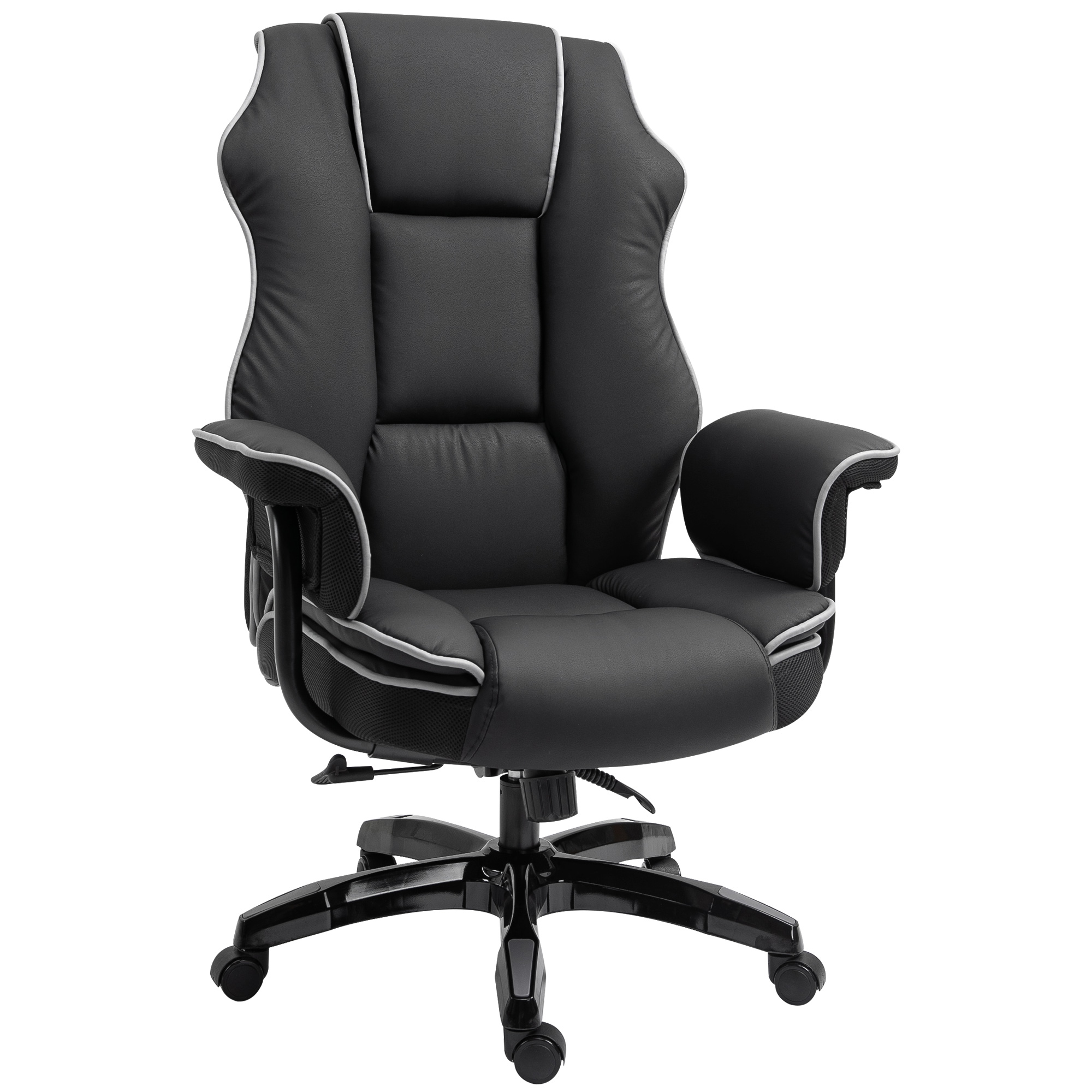 Chaise visiteur fauteuil de bureau sans roulette synthétique noir