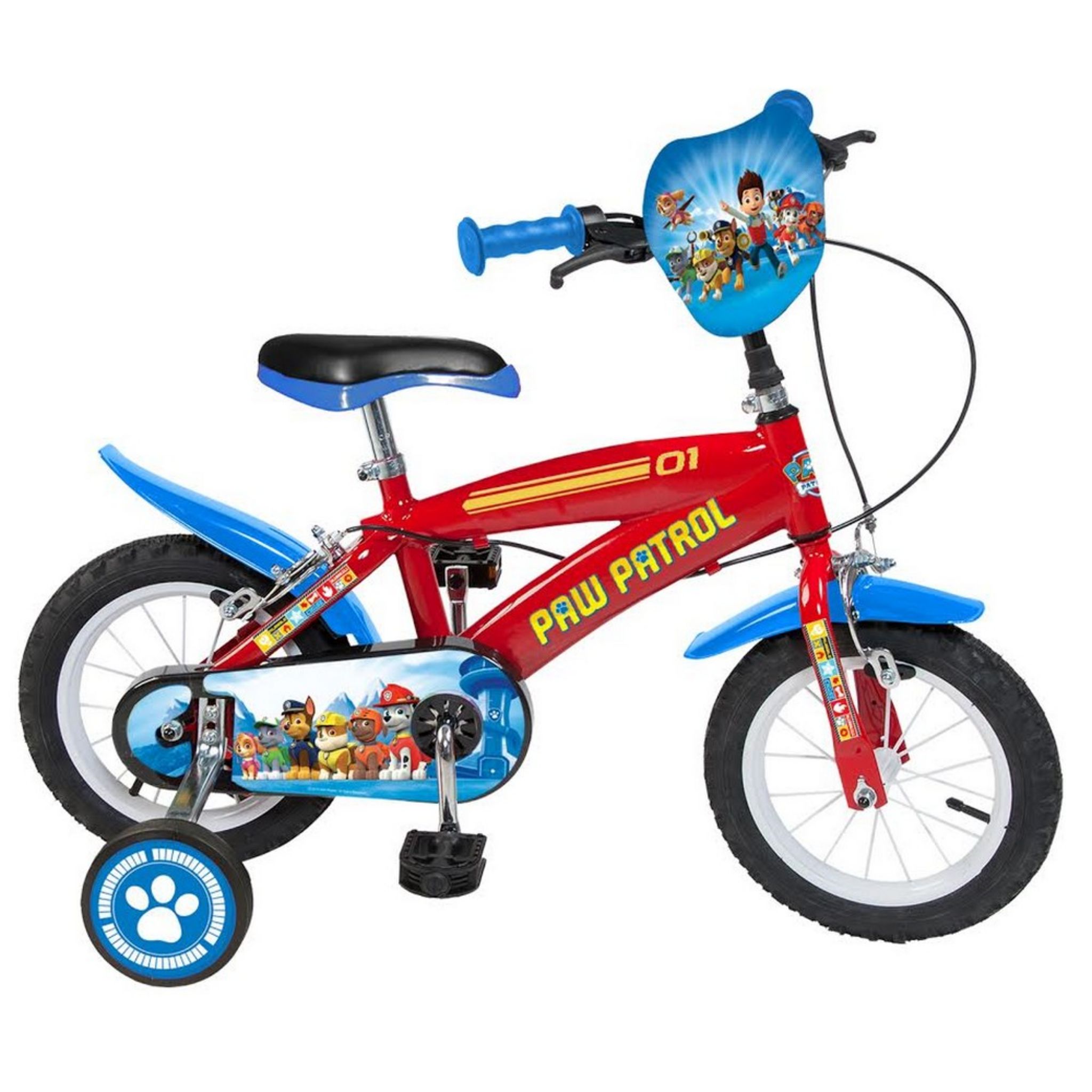 Velo 12 pouces La Pat Patrouille Disney Fille 3/5 ans Stabilisateur - Vélos  12 pouces