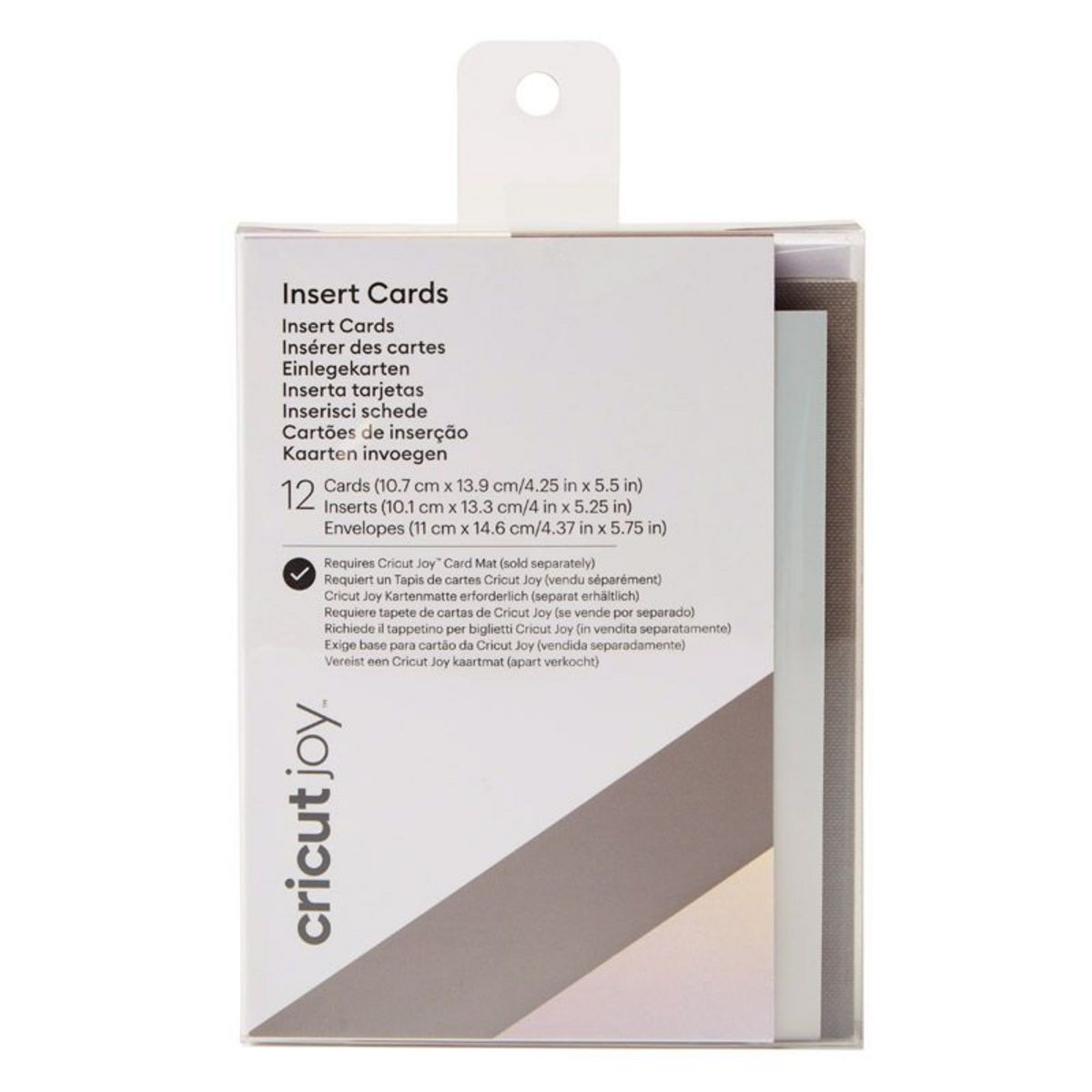 CRICUT 12 cartes et enveloppes gris et holographique 13,9 x 10,7 cm Cricut