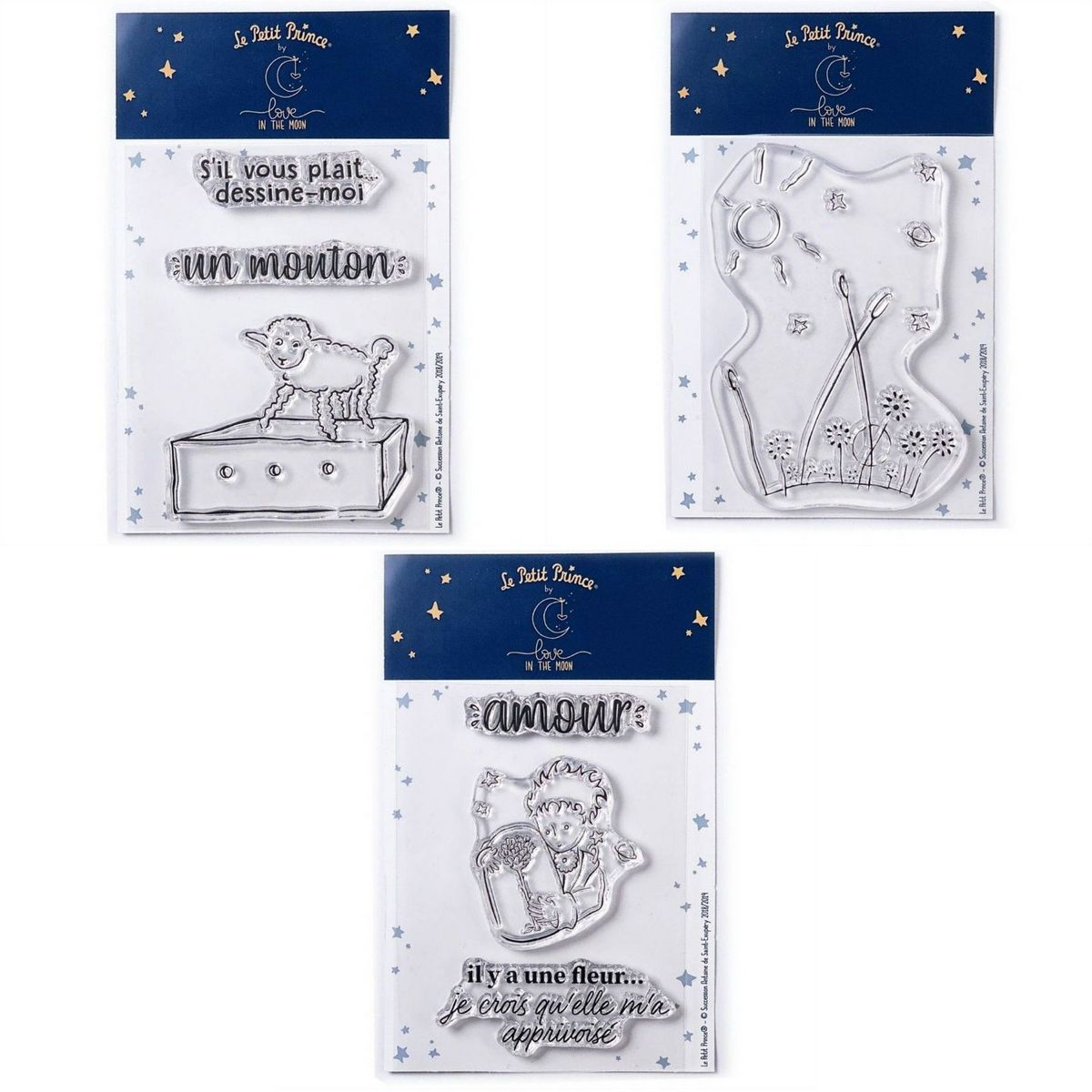 Youdoit 7 Tampons transparents Le Petit Prince et Mouton + Paysage + Fleur