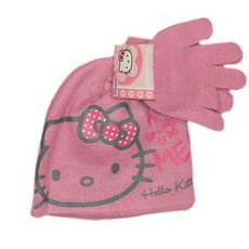 Hello kitty Echarpe 52 cm bonnet péruvien et gants enfant fille Rose et Violet de 3 à 8ans Violet 3-6 ans