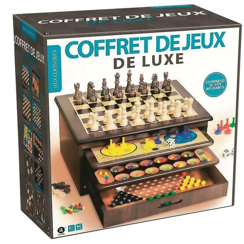 COFFRET 7 JEUX TRADITIONNELS EN BOIS