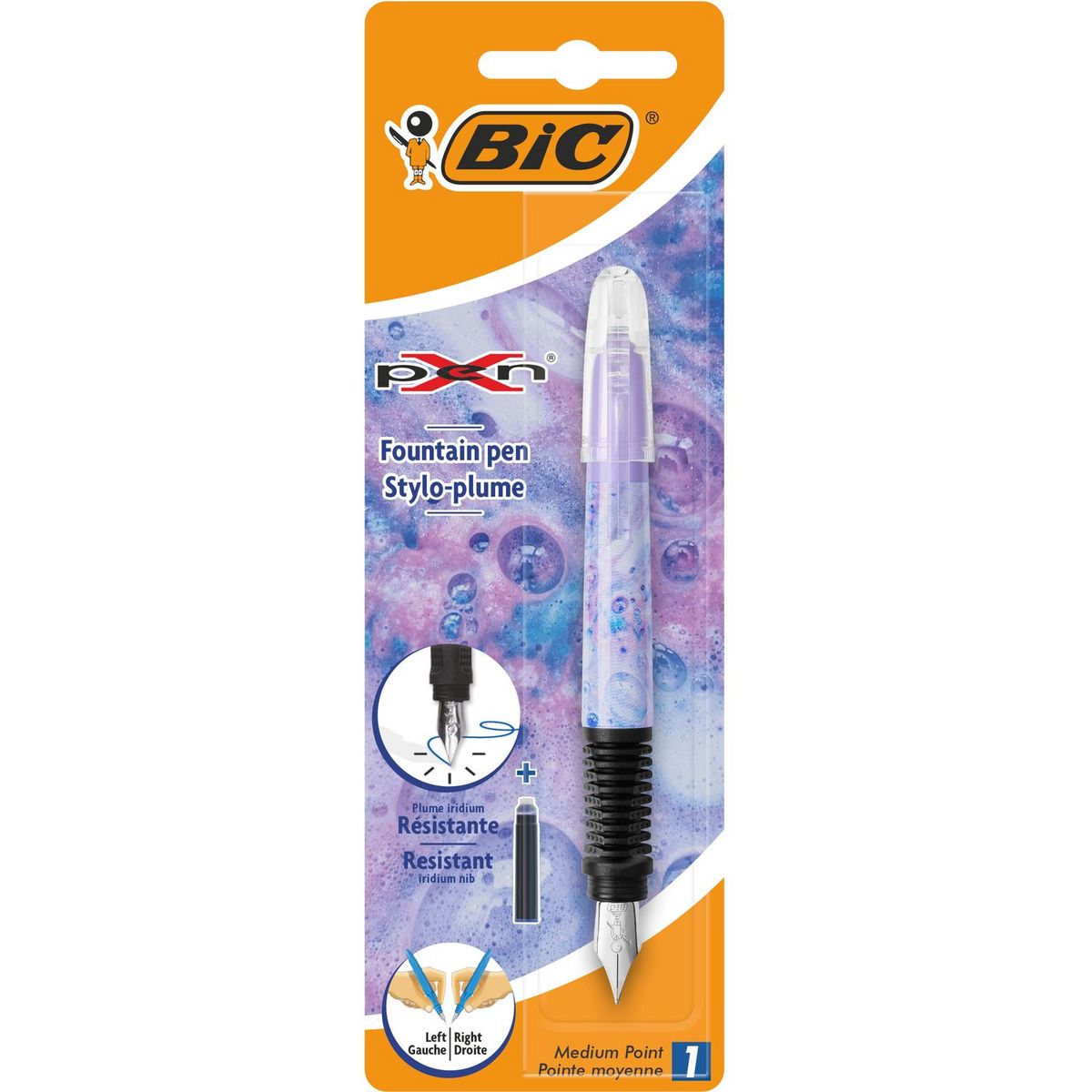 BIC Stylo plume pointe moyenne X Pen décor tie and dye pas cher