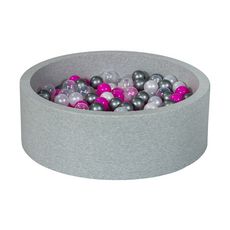  Piscine à balles Aire de jeu + 300 balles perle, transparent, rose, argent