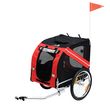 PAWHUT Remorque vélo pour chien animaux pliable 8 réflecteurs drapeau barre attelage inclus acier polyester imperméable max. 30 Kg 130L x 73l x 90H cm rouge