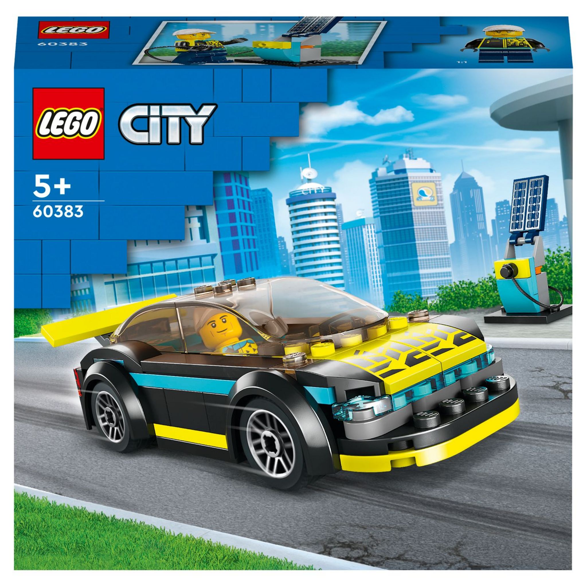 LEGO City 60383 La Voiture de Sport Électrique, Jouet pour Garçons