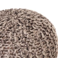 Pouf tricote a la main Gris clair 50x35cm Tissu Aspect de laine