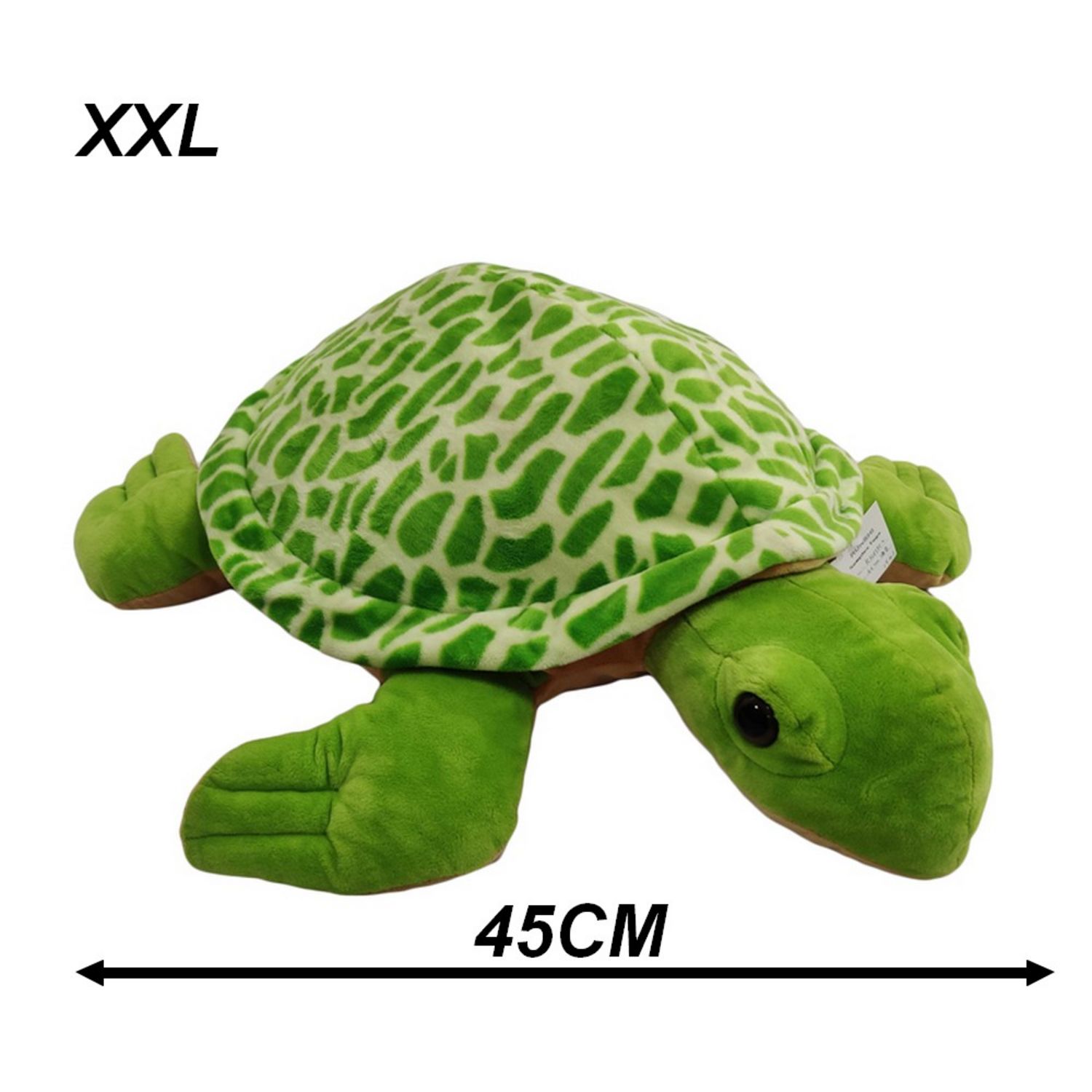 Grande peluche tortue 60 cm blanche et vert d'eau – Au large de Nova