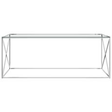 Table basse Argente 120x60x45 cm Acier inoxydable et verre