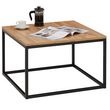 idimex table basse hades, table de salon table d'appoint carrée design vintage, plateau en mélaminé chêne wotan et cadre en métal noir