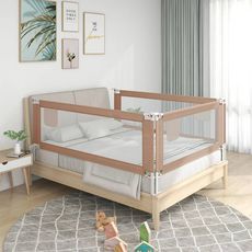 VIDAXL Barriere de securite de lit d'enfant Taupe 190x25 cm Tissu