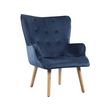 habitat et jardin fauteuil style scandinave velours odense - 73 x 81 x 92.5 cm - 1 place - bleu