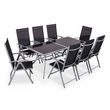 Salon de jardin en aluminium table 8 places textilène fauteuil