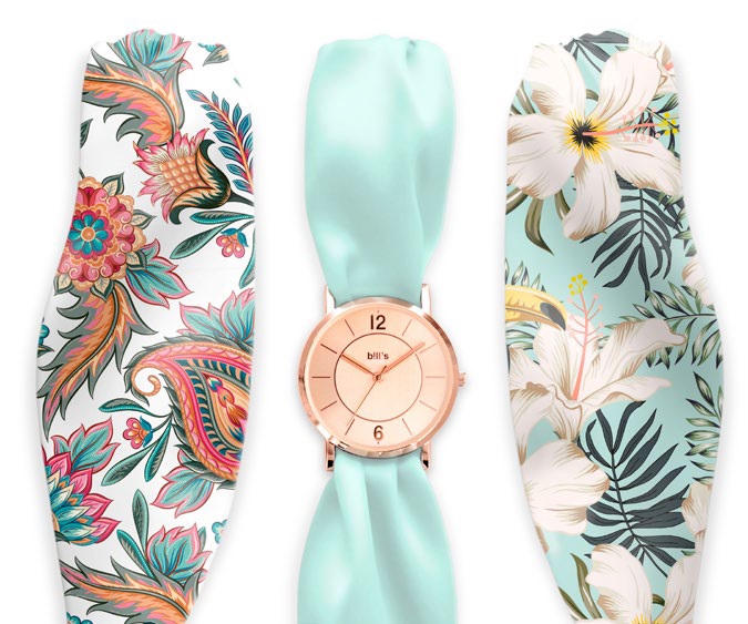 Bill s watch Montre Trend avec Bracelet foulard satin Paradise pas