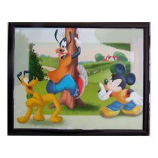  Tableau Mickey 20 x 25 cm Disney cadre enfant Pluto et Dingo