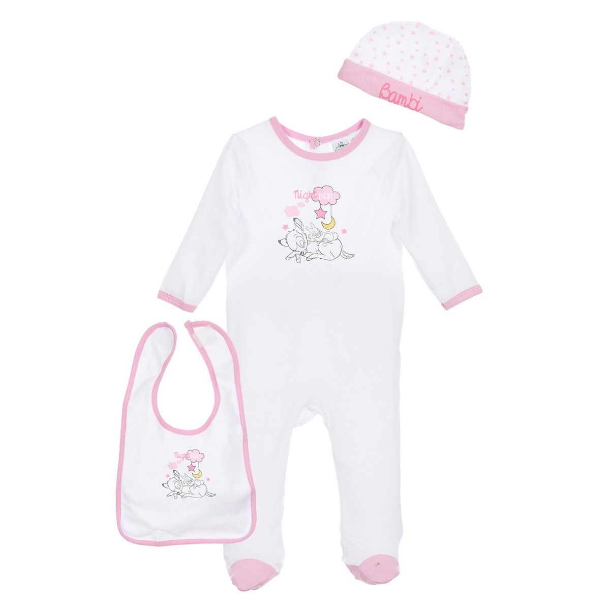 Bambi Ensemble nouveau n pyjama bonnet bavoir b b fille pas