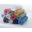 ACTUEL Drap housse uni en coton 57 fils - collection permanente. Coloris disponibles : Taupe, Blanc, Rose, Beige, Gris, Bleu, Jaune, Rouge