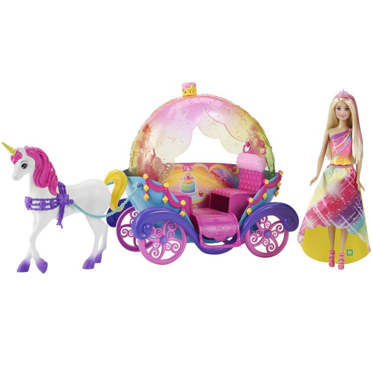 Carrosse barbie arc en ciel on sale