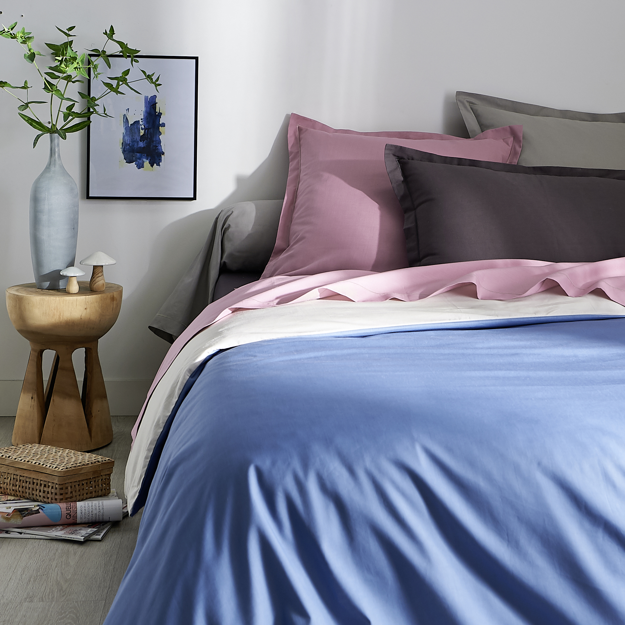80 x 200 cm 100% coton Drap housse 57 fils France 80 x 200 cm 100% coton Drap housse 57 fils France