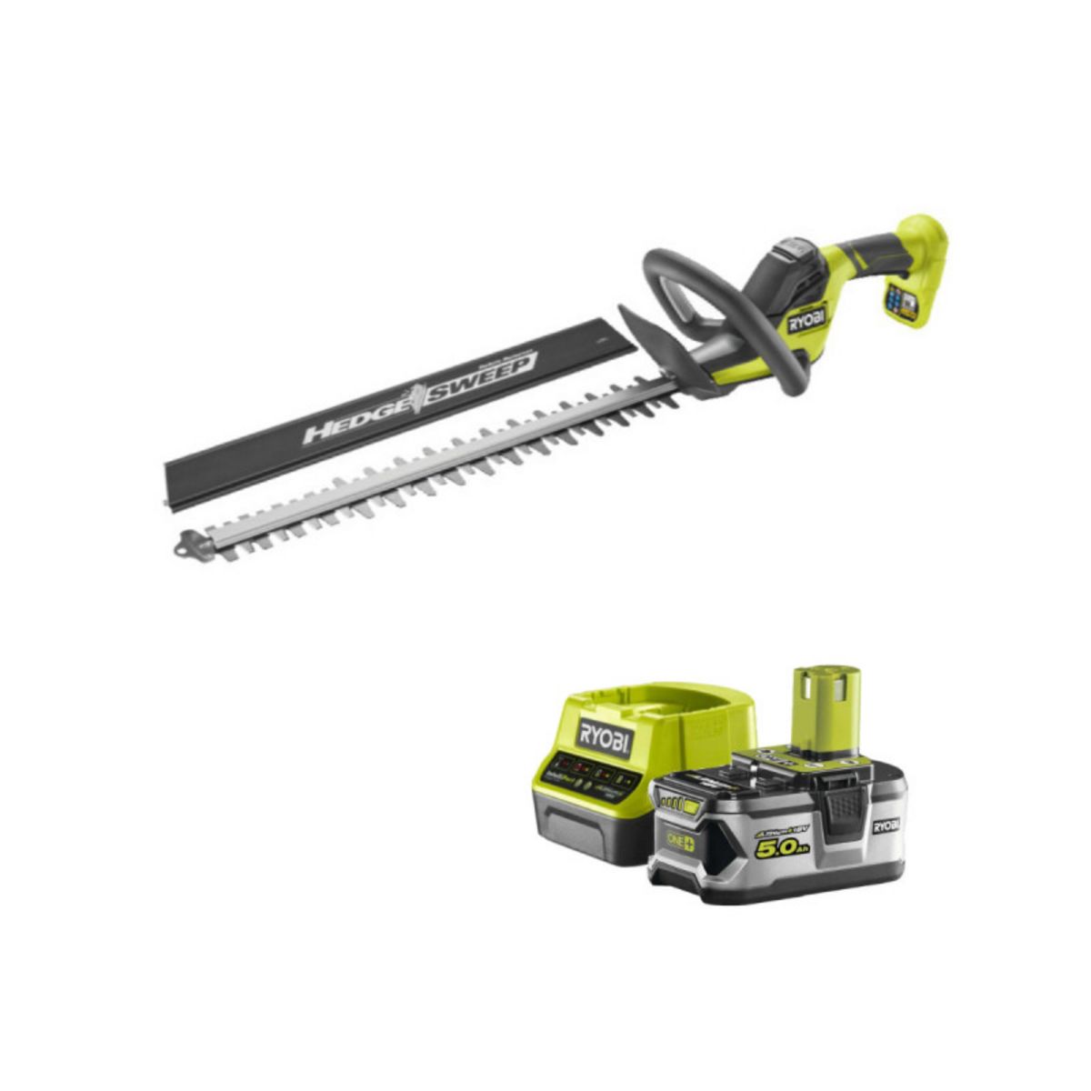 Ryobi Pack RYOBI Taille-haies 18V OnePlus Brushless LINEA 45 cm RY18HT45A-0 - 1 Batterie 5.0Ah - 1 Charge