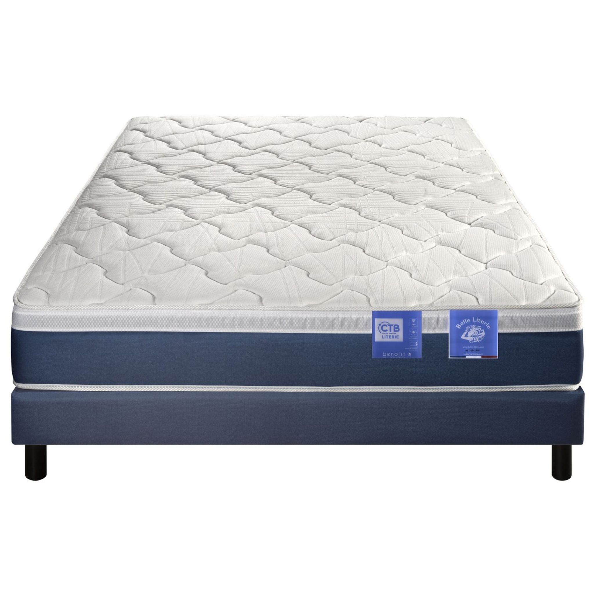 Ensemble Literie matelas 672 ressorts ensachés 30cm et sommier