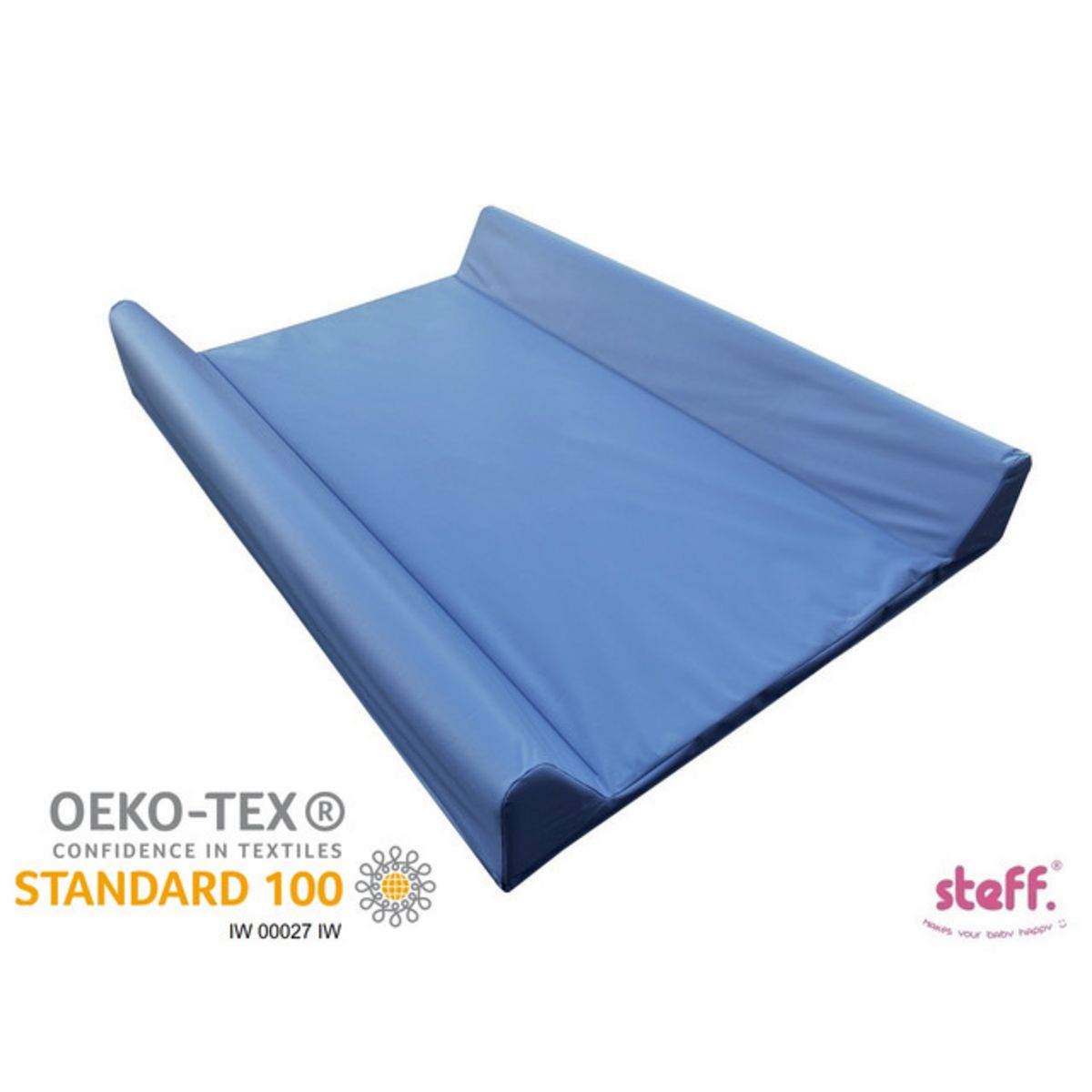  Steff - Matelas à langer avec rebords - 70x50 cm - Bleu indigo - Label de qualité OEKO-TEX standard 100