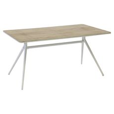 GARDENSTAR Table de jardin dim.180x100 avec plateau alu imitation bois ANTIBE V2