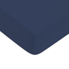 drap housse uni coton 57 fils bleu nuit  coton unis (Bleu marine)