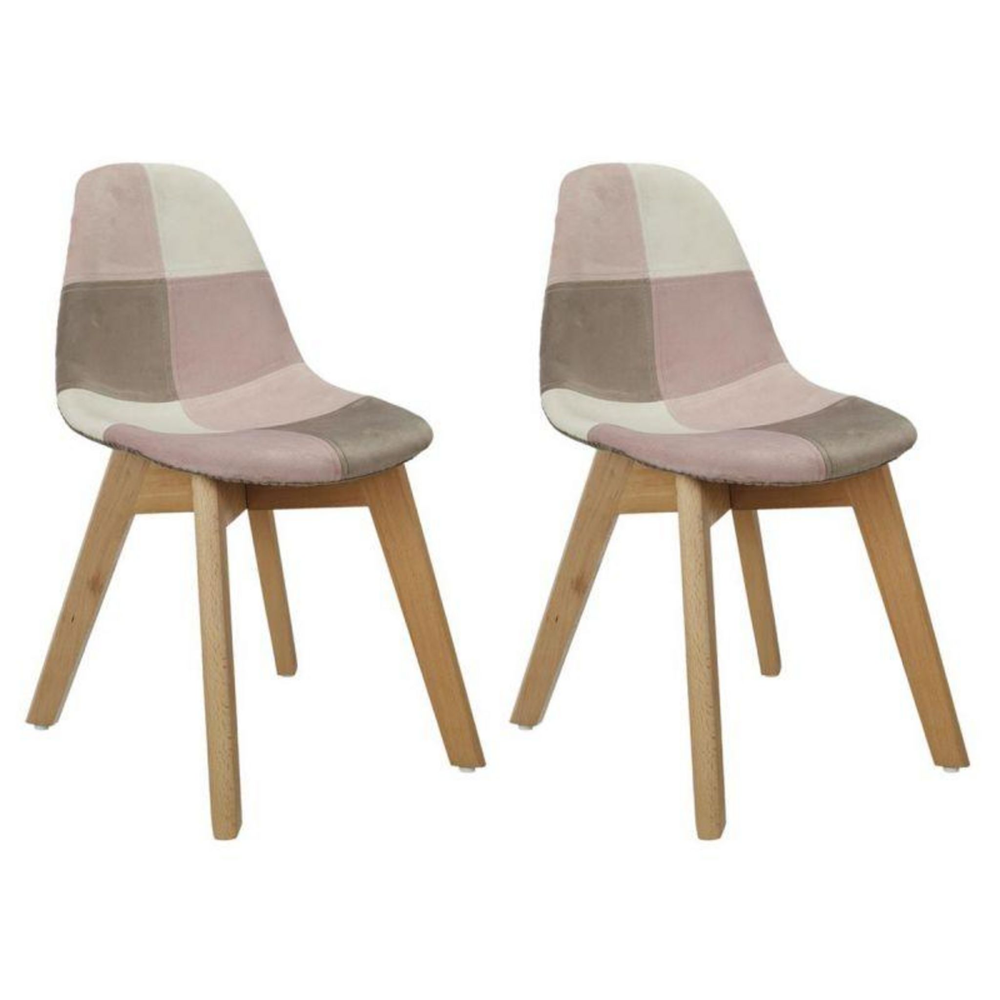 Lot de 2 chaises de salle à manger style chesterfield rose poudré