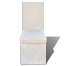 Chaises de salle a manger 2 pcs Blanc creme Tissu