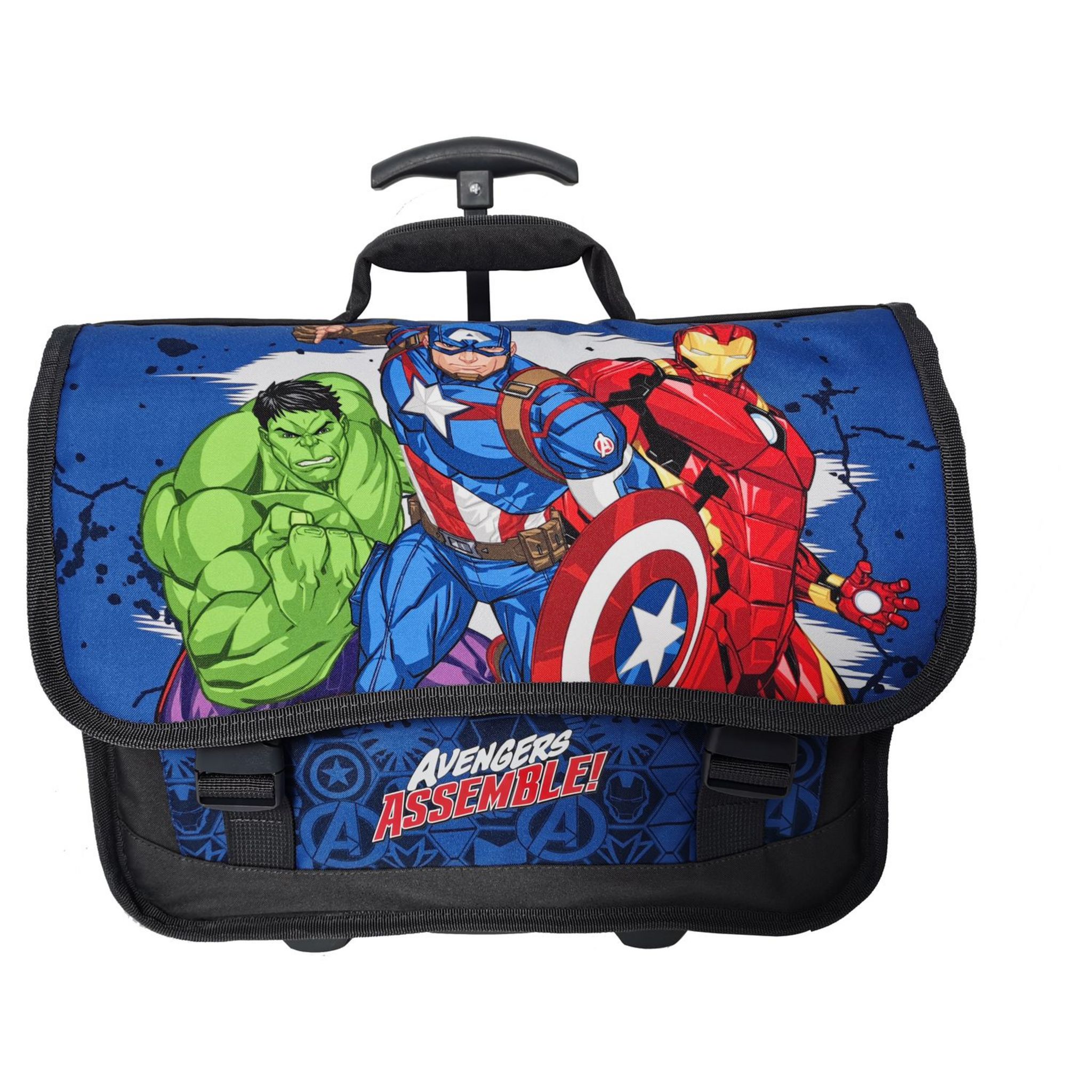 MARVEL Cartable roulettes bleu Avengers pas cher Auchan.fr