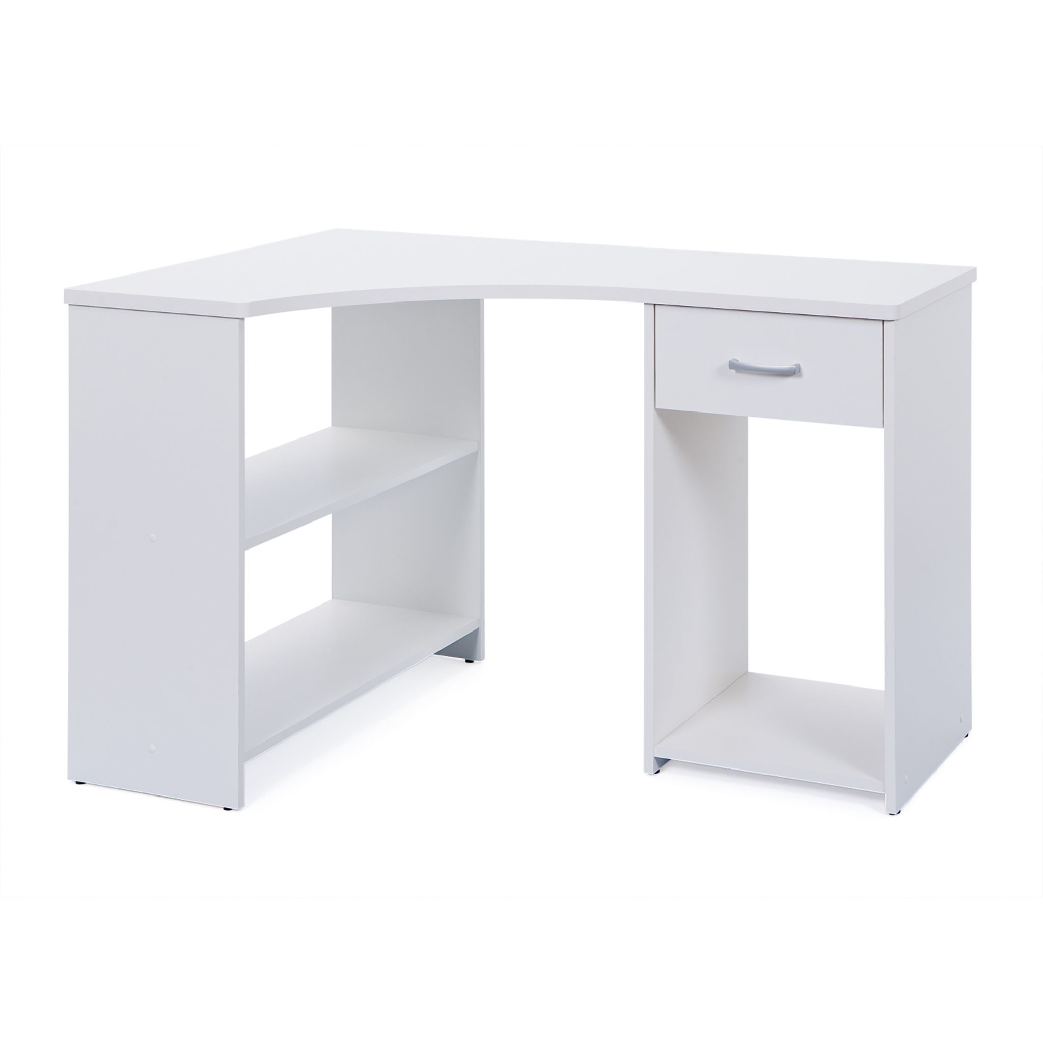 Bureau d'angle droit ou gauche avec rangements L112cm MAX pas cher