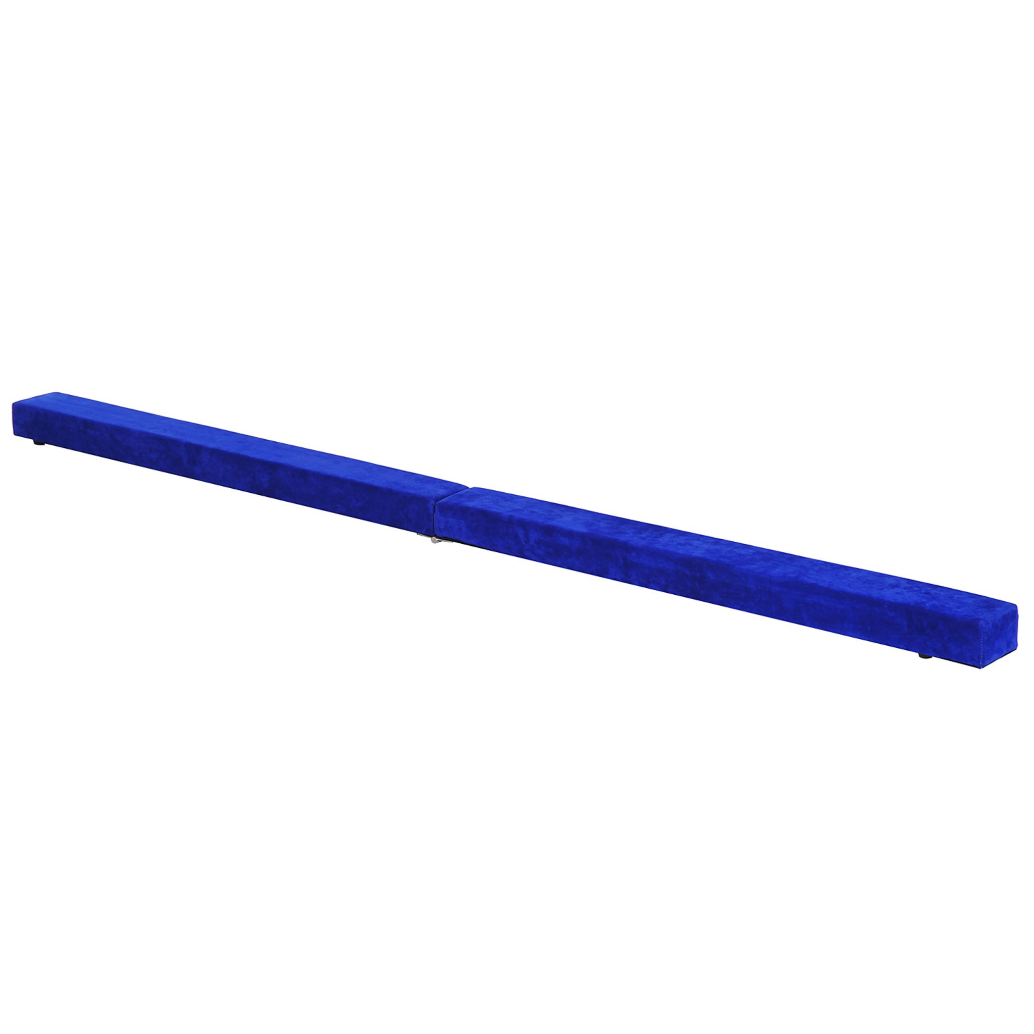 HOMCOM Poutre de gymnastique pliable poutre d'équilibre antidérapante 2,1 m  revêtement daim bleu pas cher 