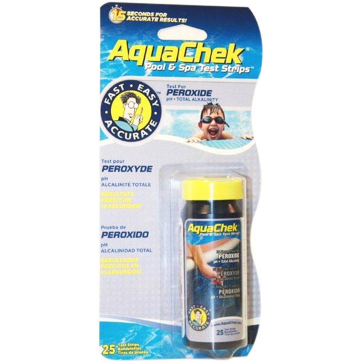 Aquachek 25 bandelettes test pour peroxyde - aquaperox