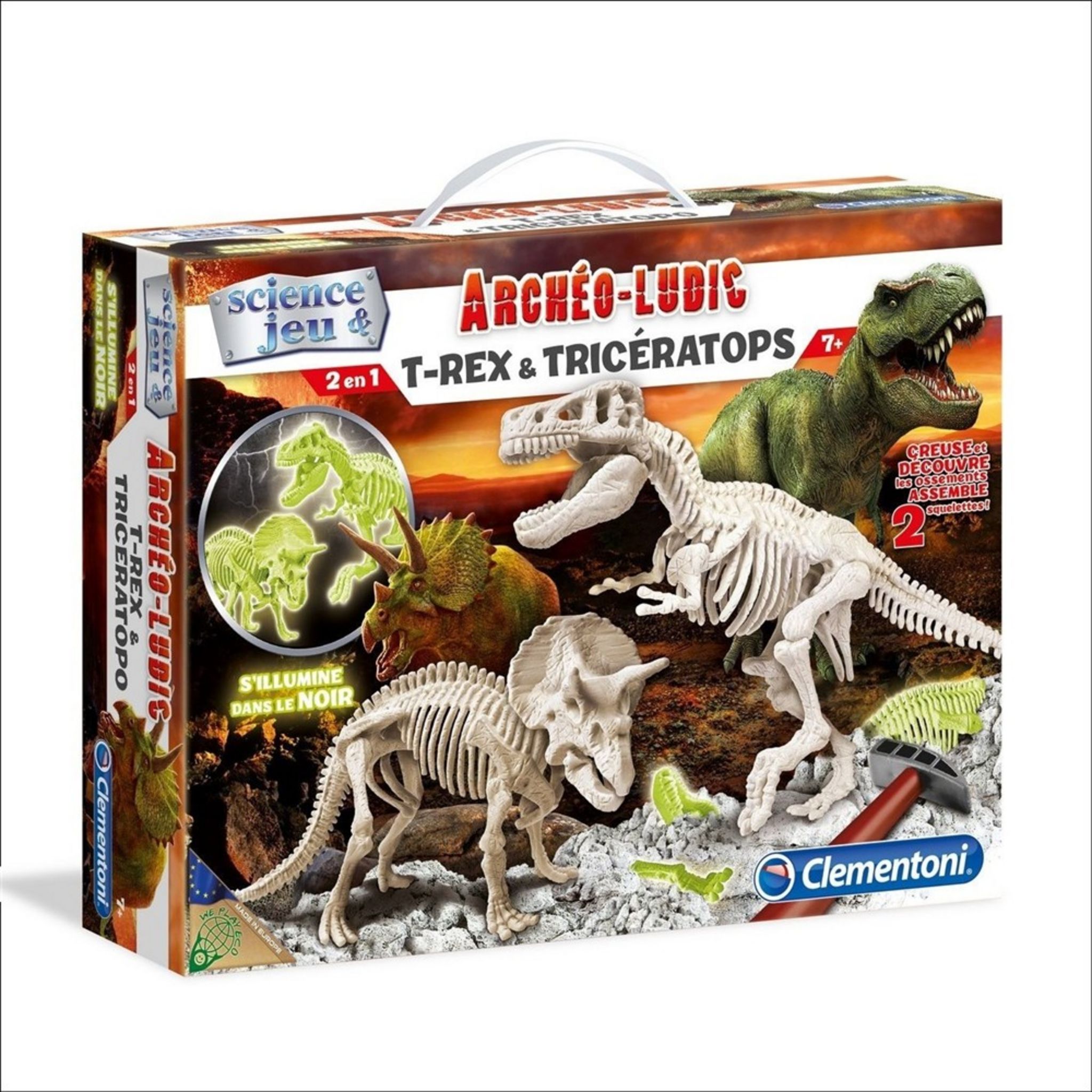 Archéo Ludic 2 en 1 Jeu scientifique dinosaure Clementoni