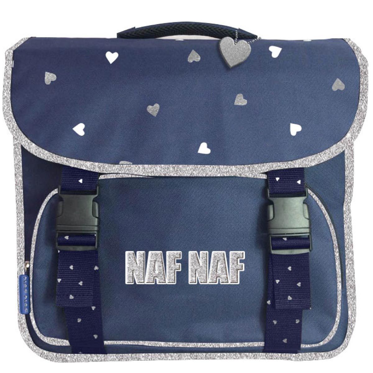 Naf Naf Cartable 36cm 2 compartiments poche avant bleu marine