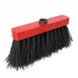 Balai en fibre de piassava et bois - 25 cm - Noir et rouge
