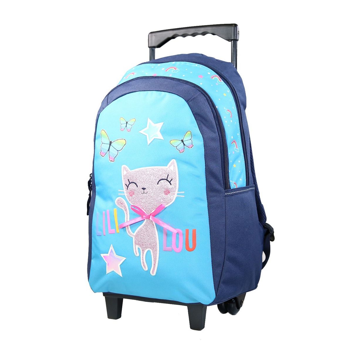 Bagtrotter BAGTROTTER Sac dos roulettes Lili Lou Bleu pas cher