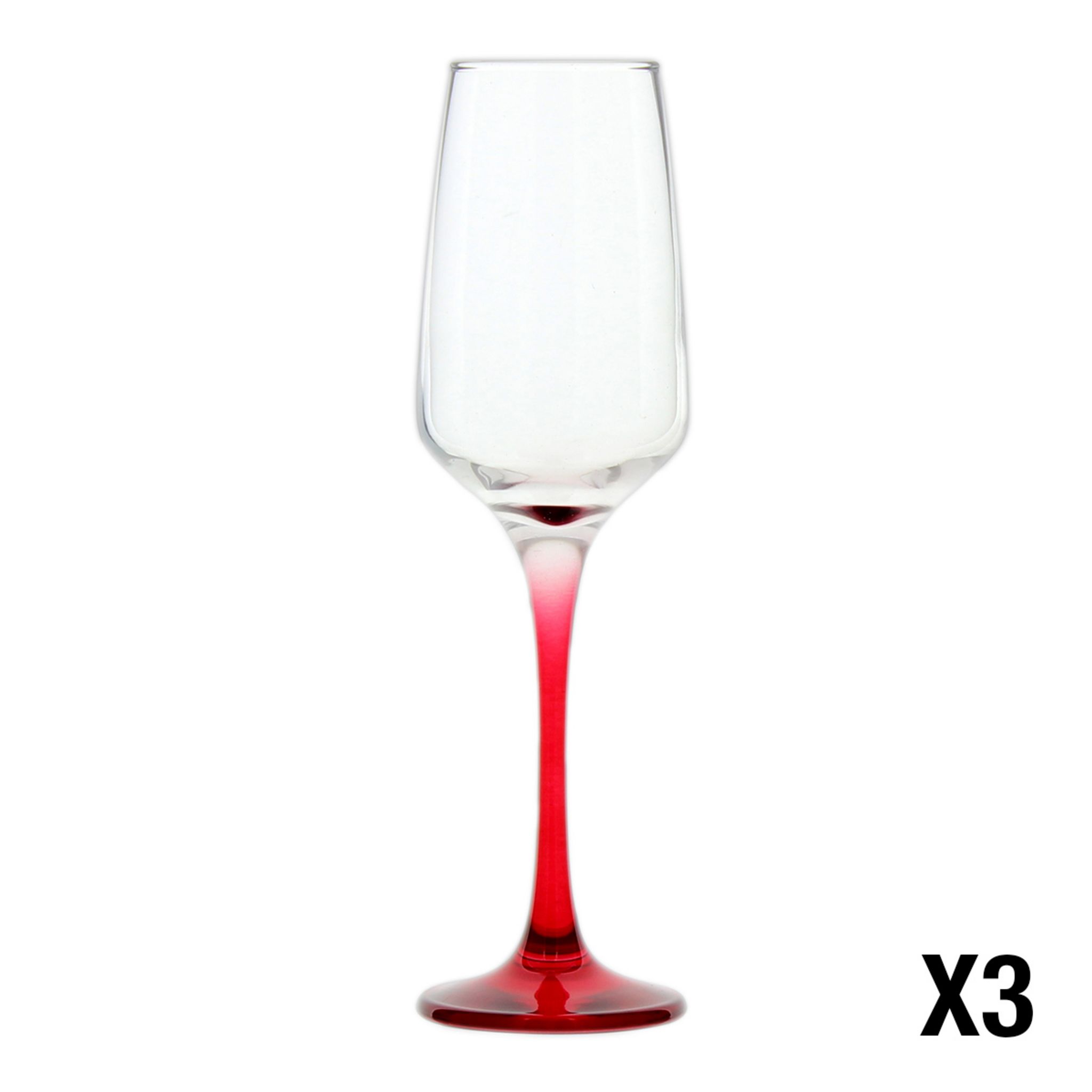 Flûte à Champagne Réutilisable Durable PS Pied Rouge 140ml 2pcs (6 Utés)