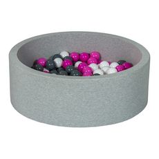  Piscine à balles Aire de jeu + 200 balles blanc,rose,gris