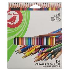 AUCHAN Etui 24 crayons de couleur