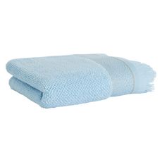 ACTUEL Serviette de toilette unie en pur coton qualité Zéro Twist 500 g/m² (Bleu)