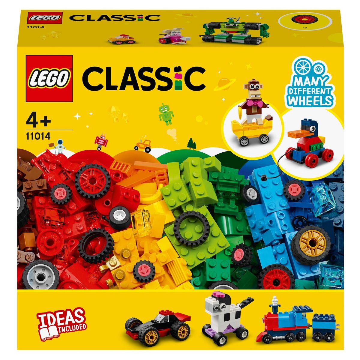 LEGO Classic 11014 Briques et Roues Jeu de Construction Enfants 4 ans Voiture Jouet pas cher Auchan