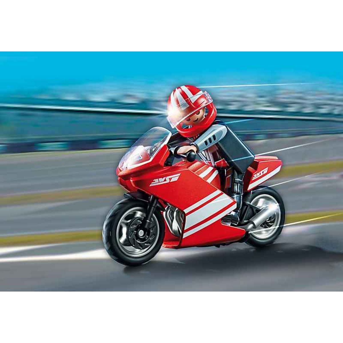 PLAYMOBIL 5522 Moto de course rouge pas cher 