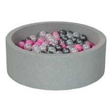 Piscine à balles Aire de jeu + 300 balles perle, rose clair, argent