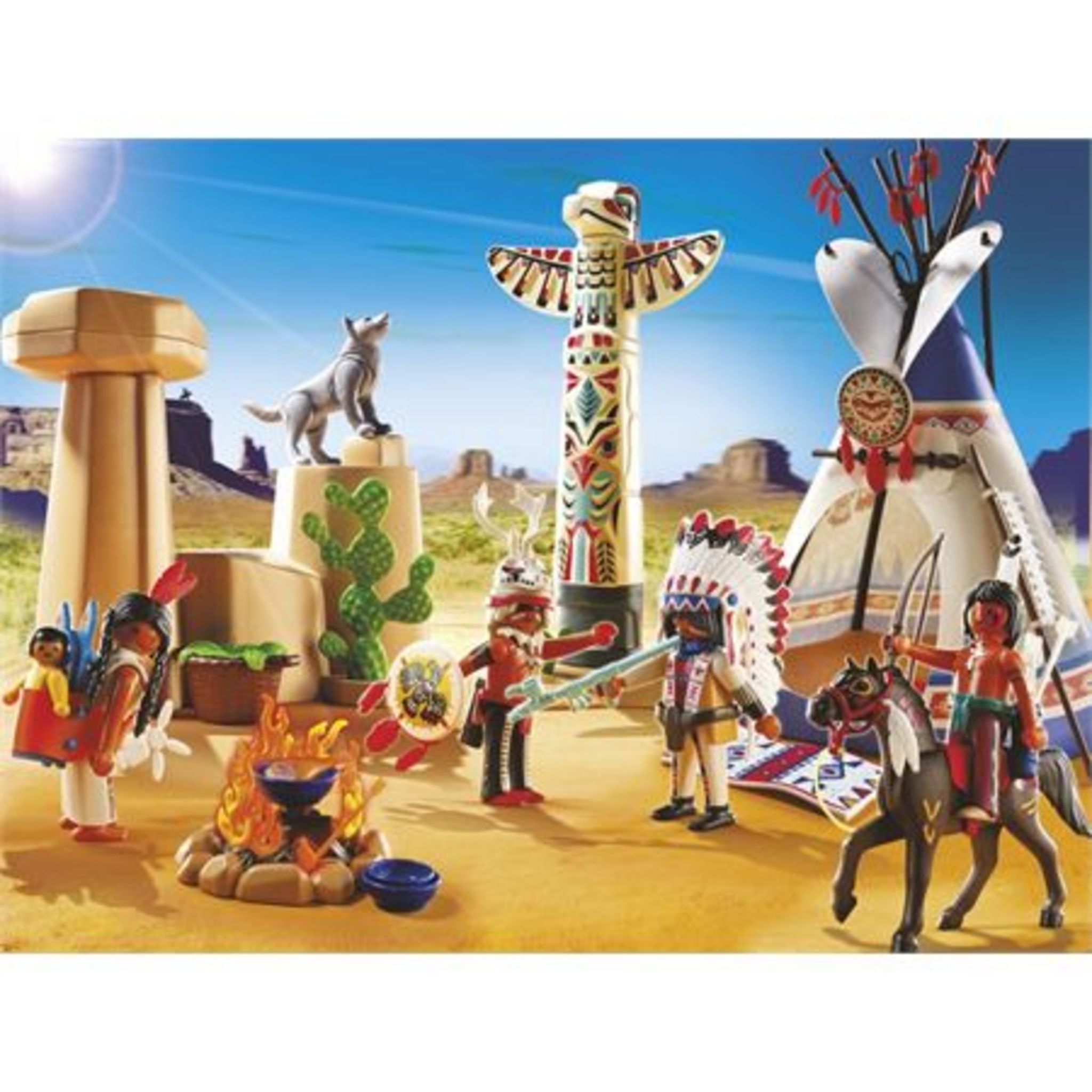 Playmobil grand chef indien à cheval