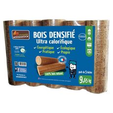 WOODSTOCK Bûches bois densifié ultra caloriques x5 5 bûches 9,65kg